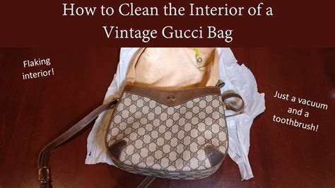 how to clean the inside of a gucci bag|repairing vintage gucci handbag.